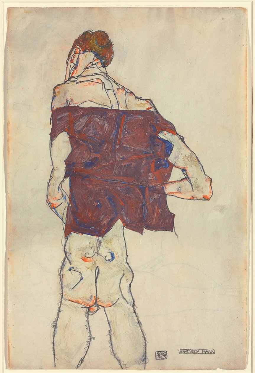 stående mand; Stående mand, 1913 af Egon Schiele