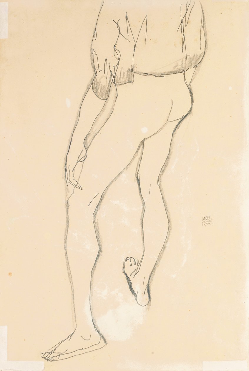 Stående mandlig nøgen, 1913 af Egon Schiele