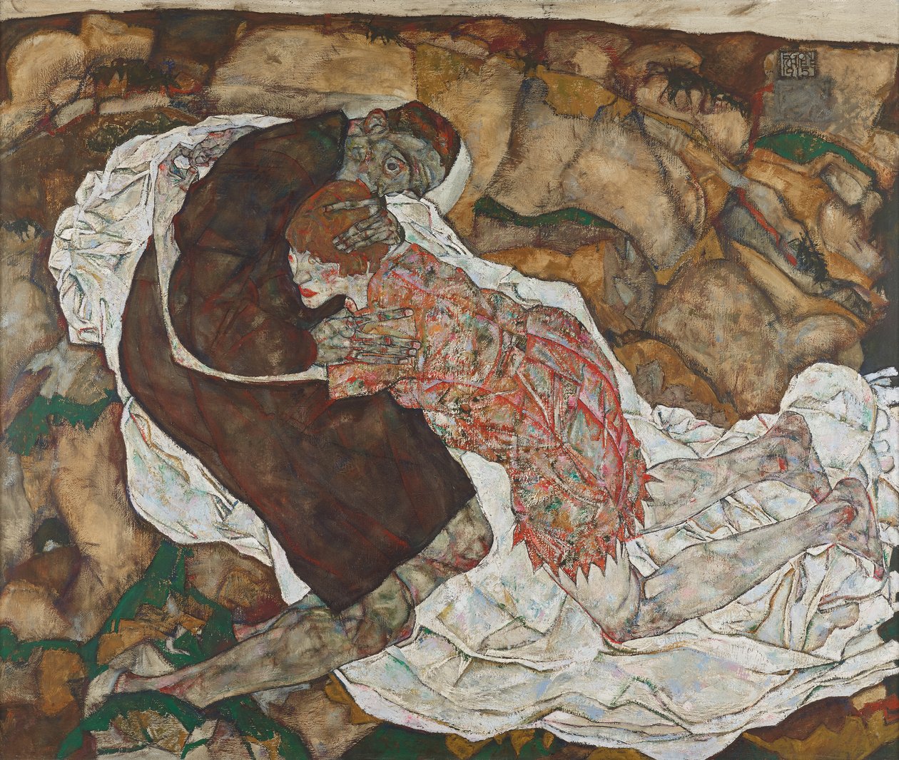 død og pige af Egon Schiele