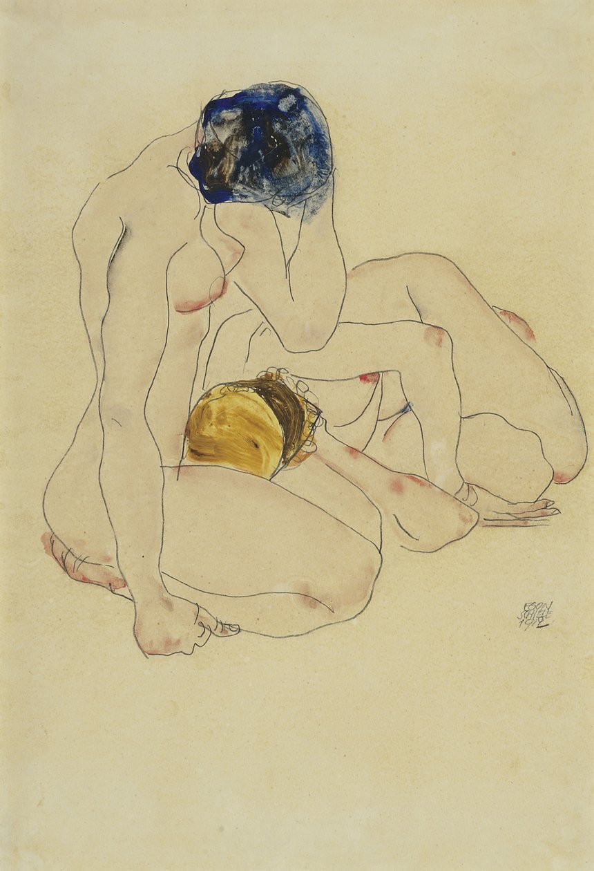 To venner, 1912 af Egon Schiele