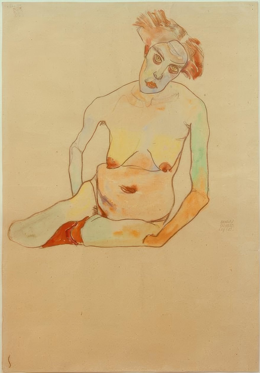 Kvinde nøgen af Egon Schiele