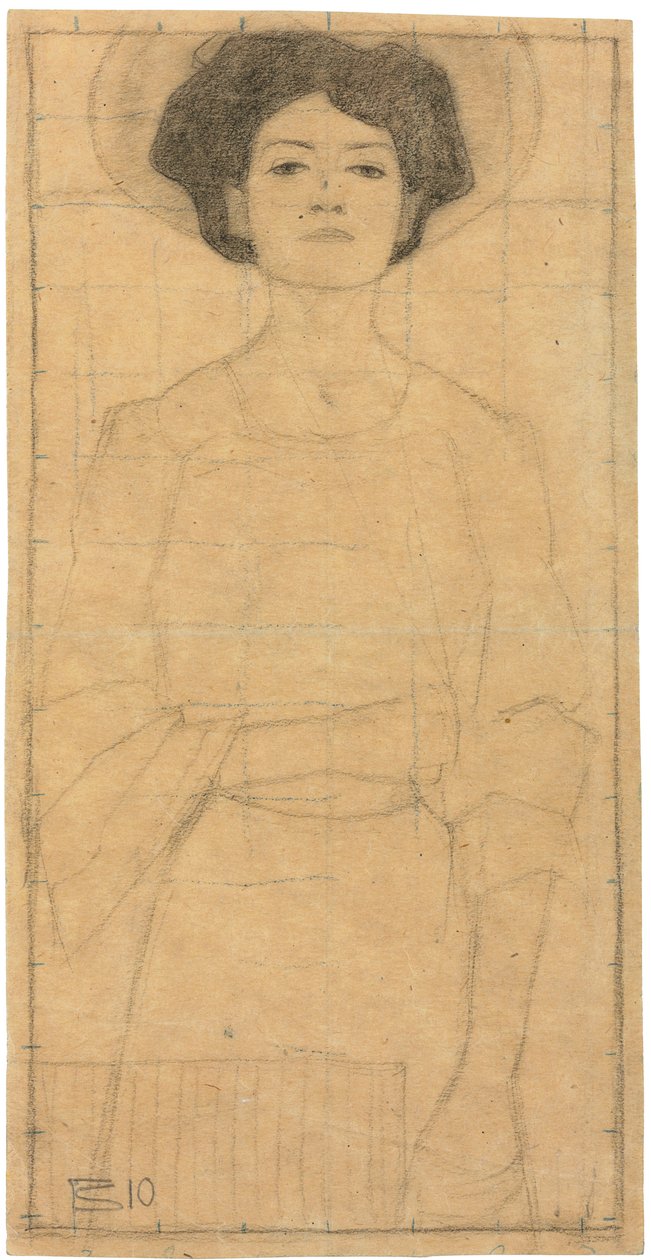 Ung kvinde med hat af Egon Schiele