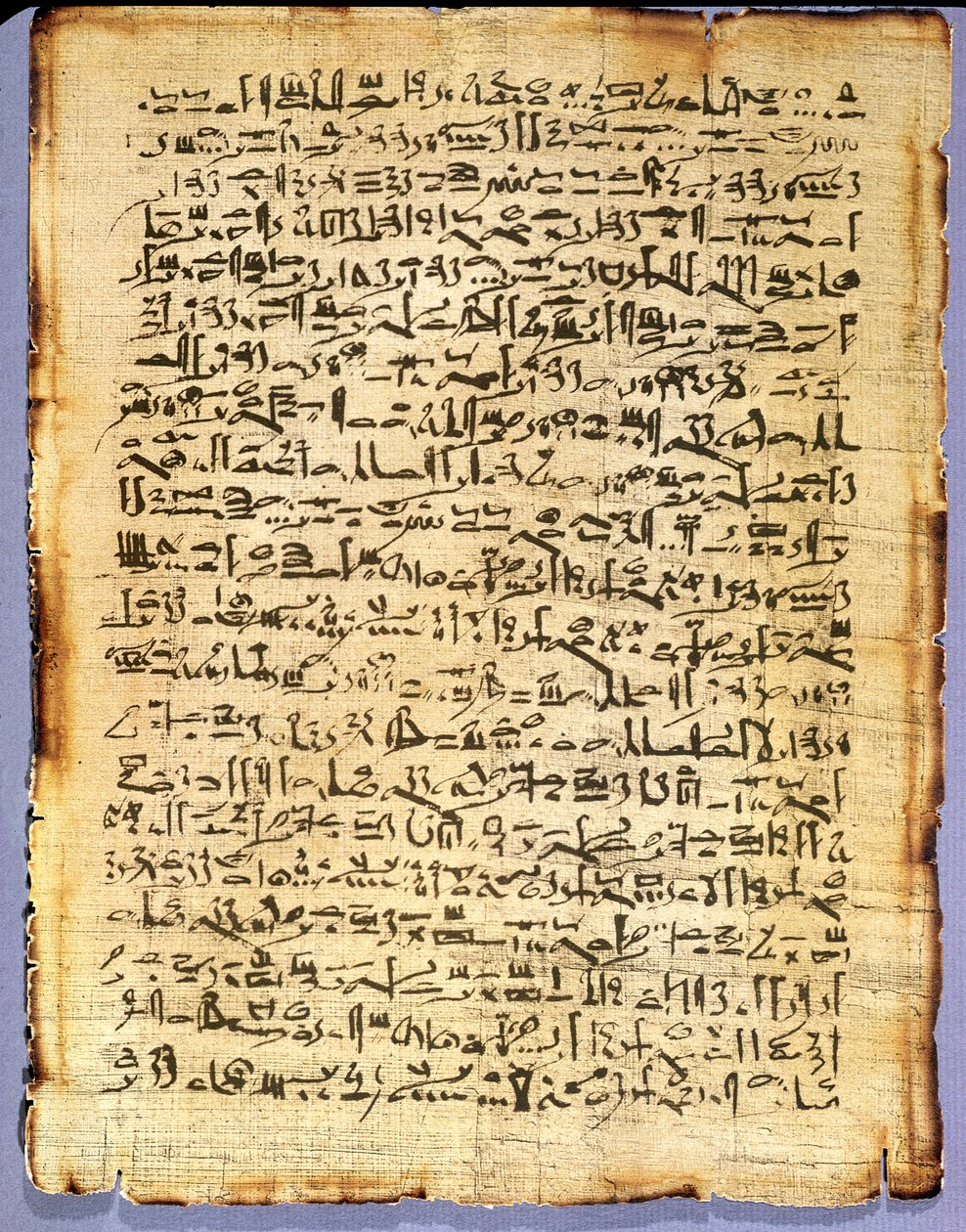 Faksimile kopi af Edwin Smith Medical Papyrus, original fra ca. 1600-1500 f.Kr. (papyrus) af Egyptian