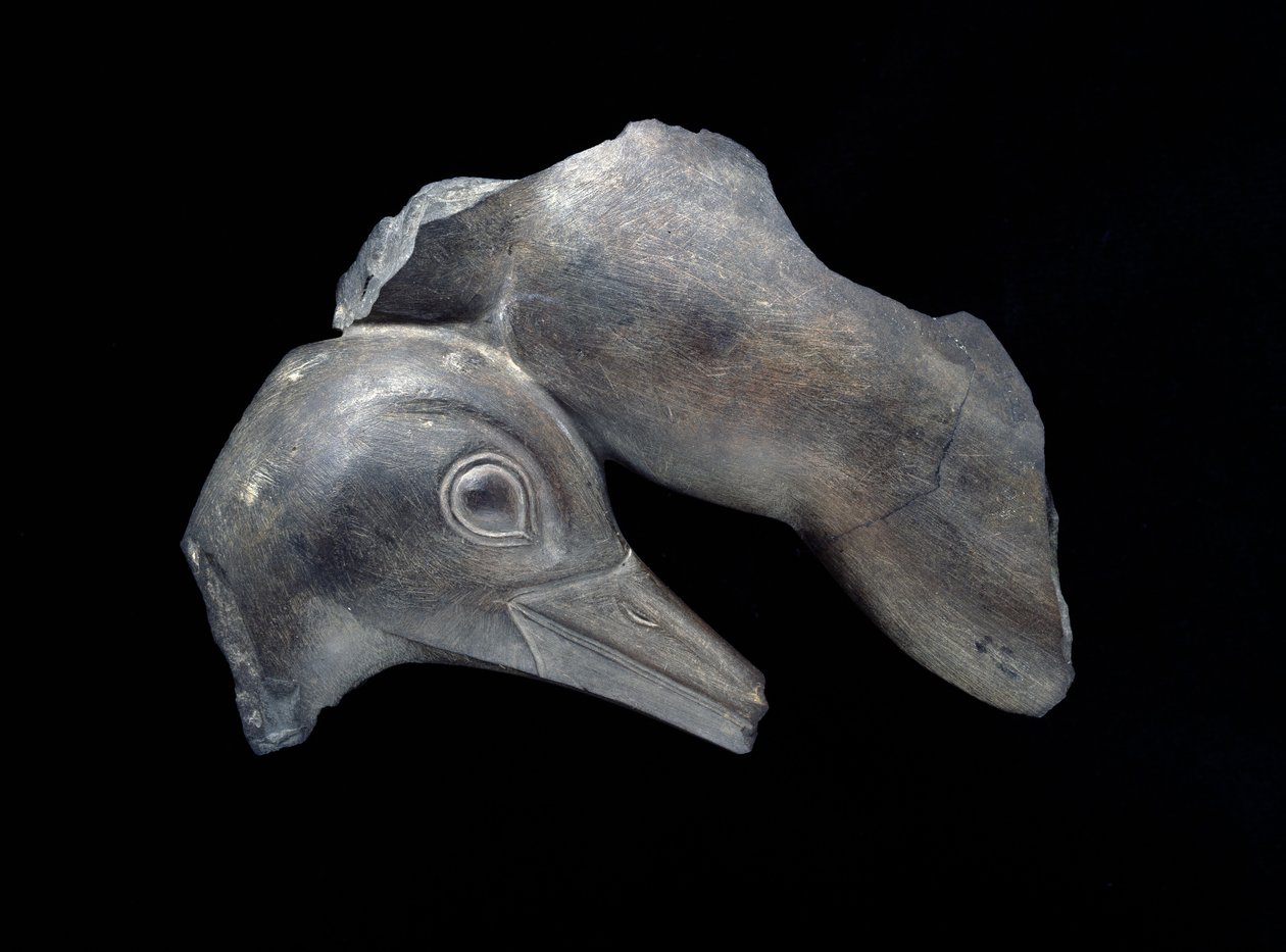 Fragment af udskåret fad med andemotiver, tidlig dynastisk periode (siltsten) af Egyptian