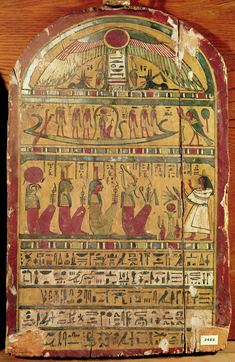 Stele, ca. 664-332 f.Kr. (malet træ) af Egyptian