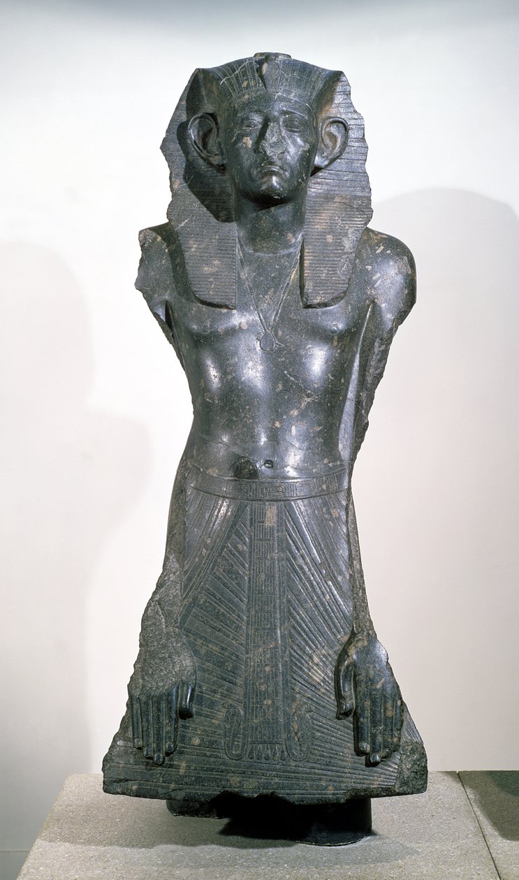 Statue af Sesostris III (1878-1843 f.Kr.) i middelalderen, fra Deir el-Bahri, Theben, ca. 1850 f.Kr. (granit) af Egyptian 12th Dynasty