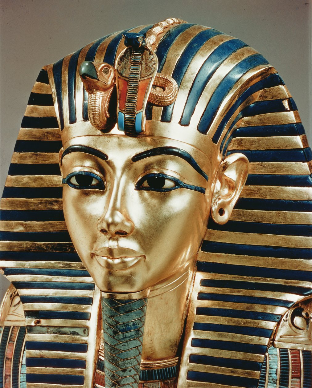 Guldmasken, fra Tutankhamons skat c.1370-52 f.Kr. c.1340 f.Kr. guld af Egyptian 18th Dynasty