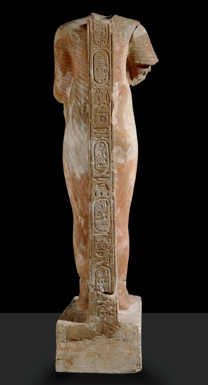 Statue af Akhenaten, set bagfra af Egyptian 18th Dynasty