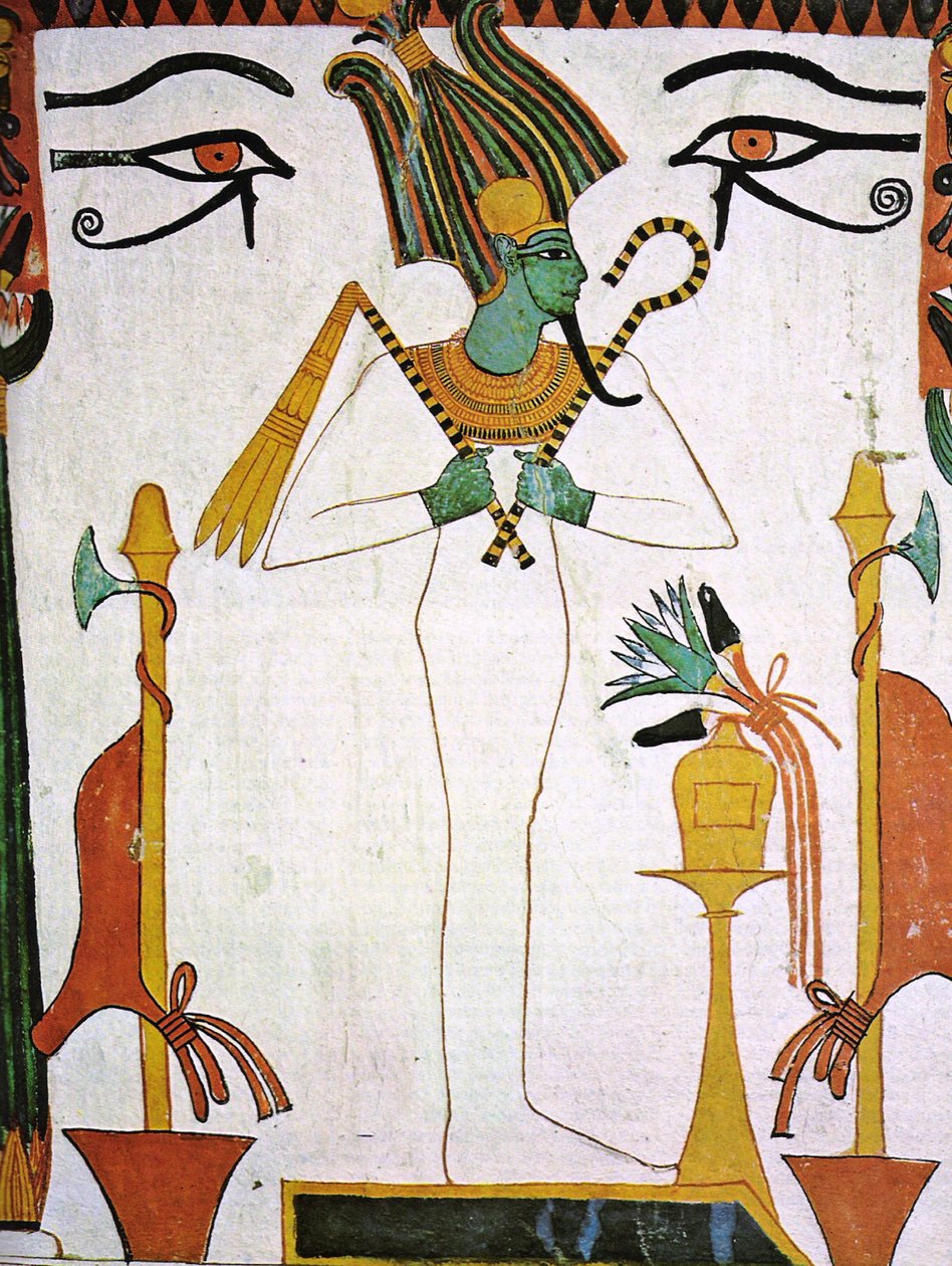 Osiris fra Sennedjems grav, ca. 1290 f.Kr. vægmaleri af Egyptian 19th Dynasty