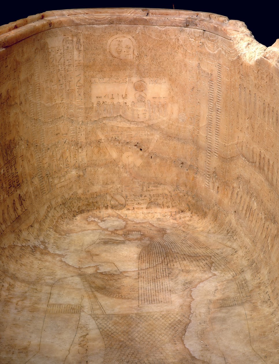 Billedet af gudinden Nut på sarkofagen af Seti I, ca. 1279 f.Kr. af Egyptian 19th Dynasty