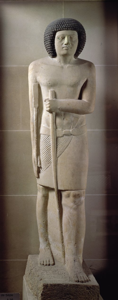 Statue af Sepa, Det Gamle Rige (malet kalksten) af Egyptian 3rd Dynasty