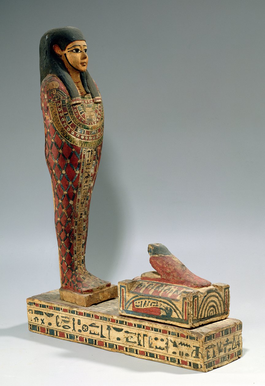 Statuette af Osiris af Iahmes (malet træ) af Egyptian Ptolemaic Period