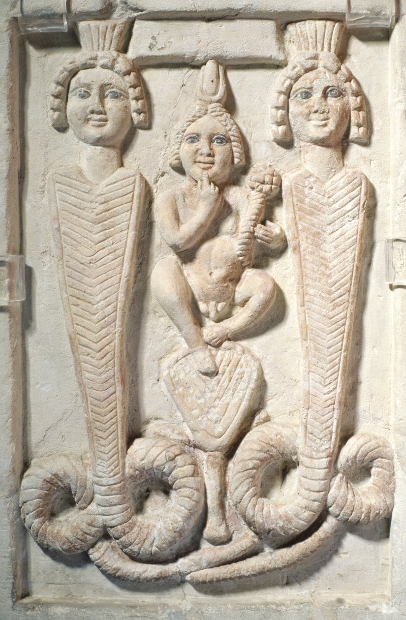 Harpocrates på Lotus, koptisk (kalksten) af Egyptian