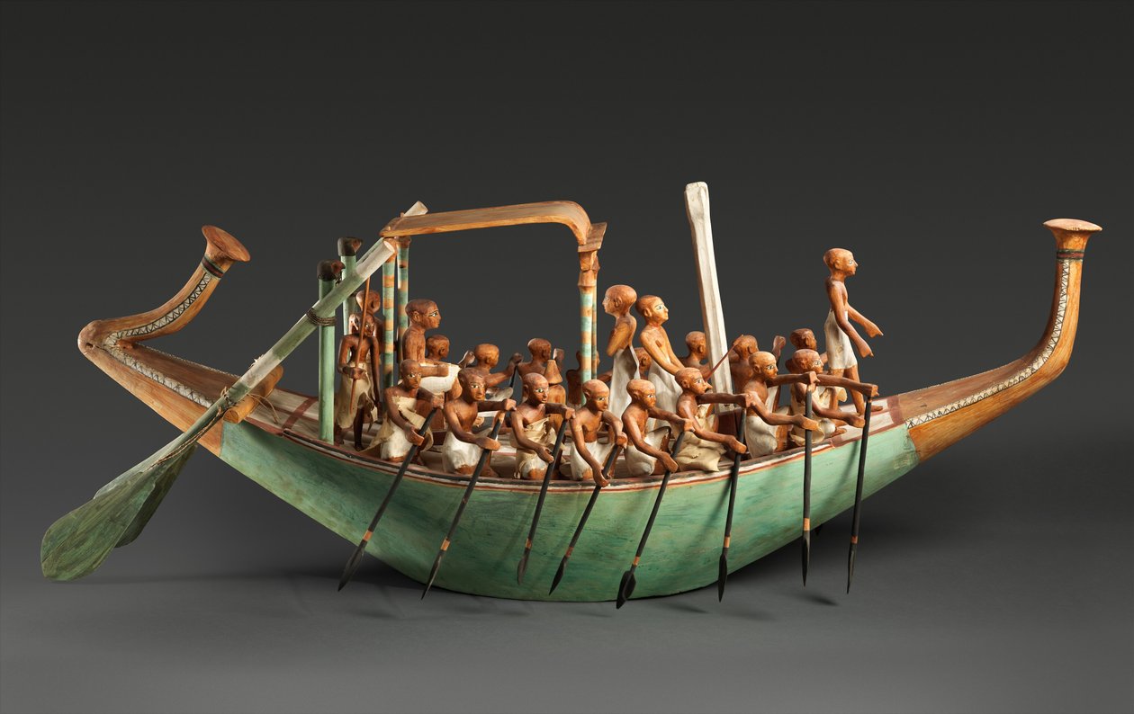 Model Paddling Boat, Middle Kingdom af Egyptian 12th Dynasty