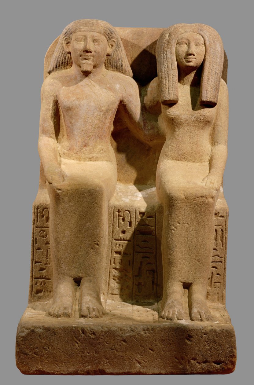 Ounsu, skriver og bogholder, og hans kone Imenhetep ... af Egyptian 18th Dynasty