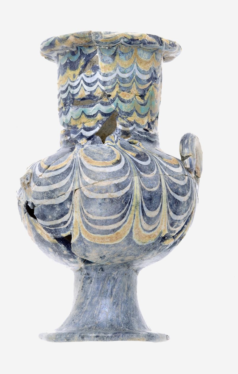 Vase, ca. 1390-1353 f.Kr. (glas) af Egyptian 18th Dynasty