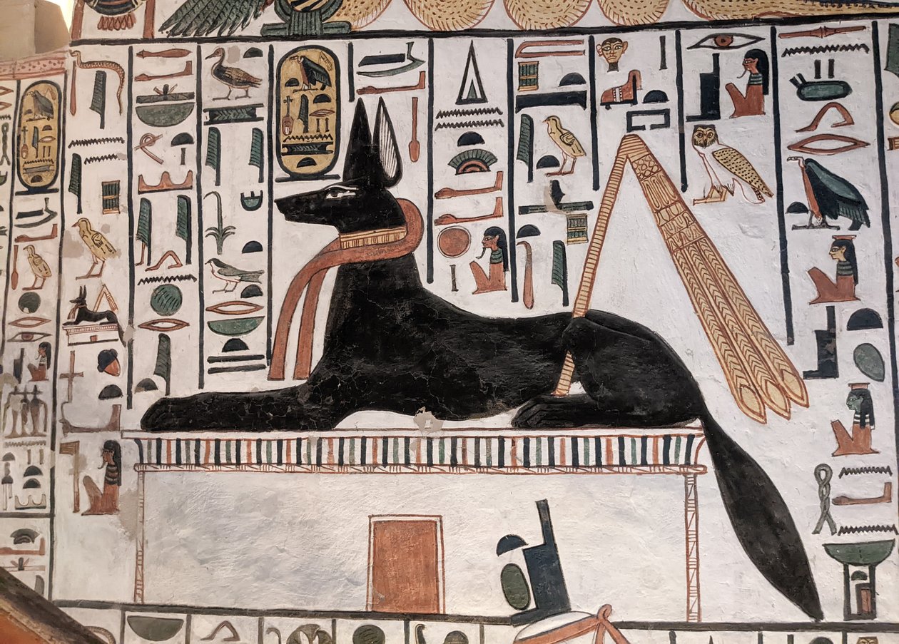 Anubis Tomb Nefertari (vægmaleri) af Egyptian 19th Dynasty