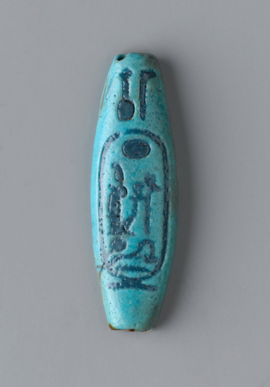 Aflang oval perle, New Kingdom (fajance) af Egyptian 19th Dynasty