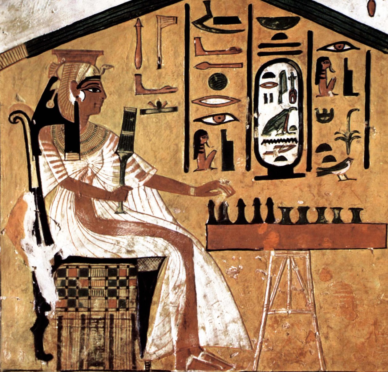Nefertari spiller senet (papyrus) af Egyptian 19th Dynasty