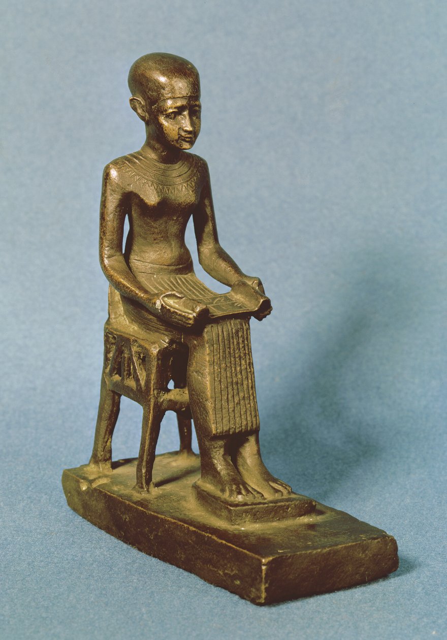 Siddende statue af Imhotep af Egyptian 26th Dynasty