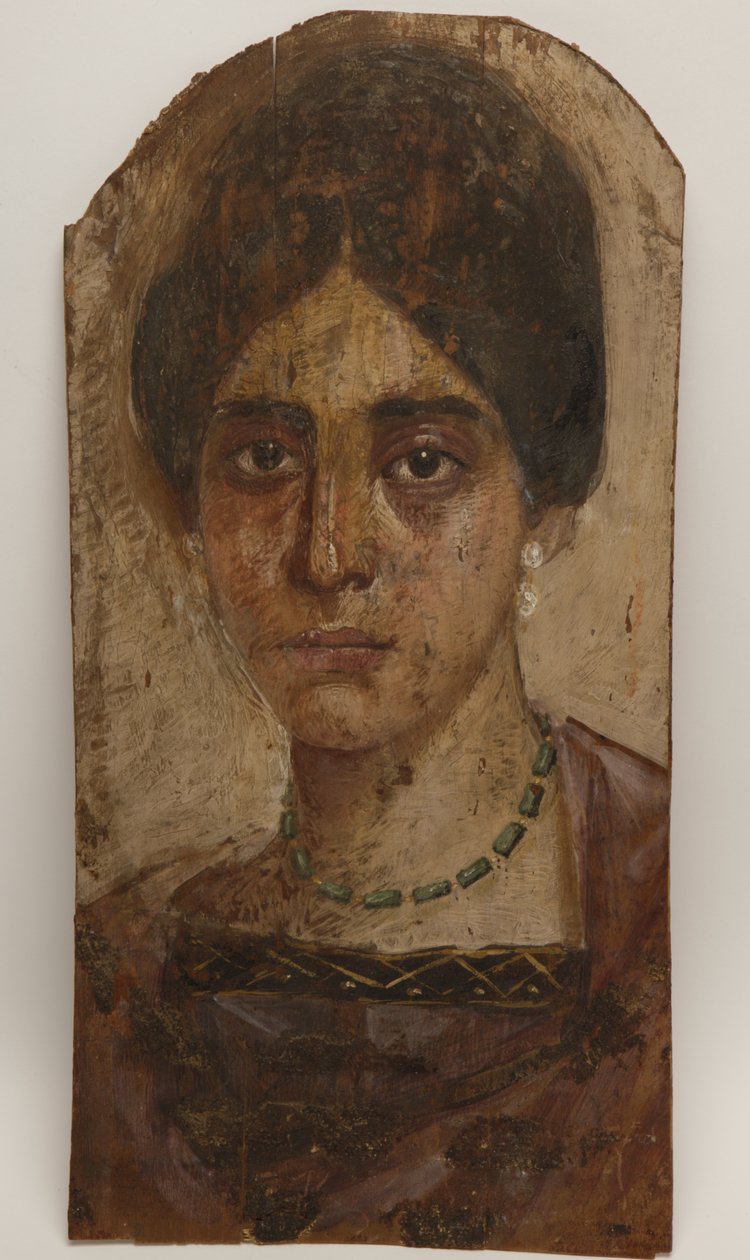 Mumieportræt, ca. 136-160 (maling på træ) af Egyptian School