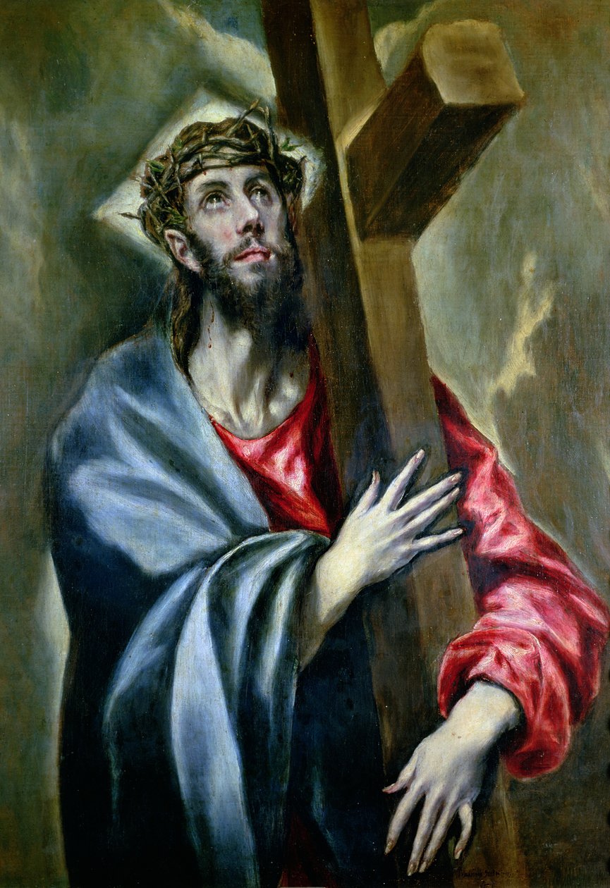 Kristus griber korset, 1600-10 af El Greco