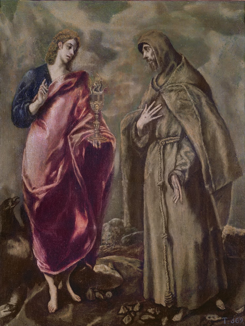 Sankt Johannes evangelisten og Sankt Frans af Assisi, ca. 1608 af El Greco