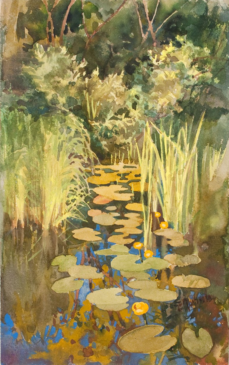 Bagvand i Abramtsevo, ca. 1888 af Elena Dmitryevna Polenova