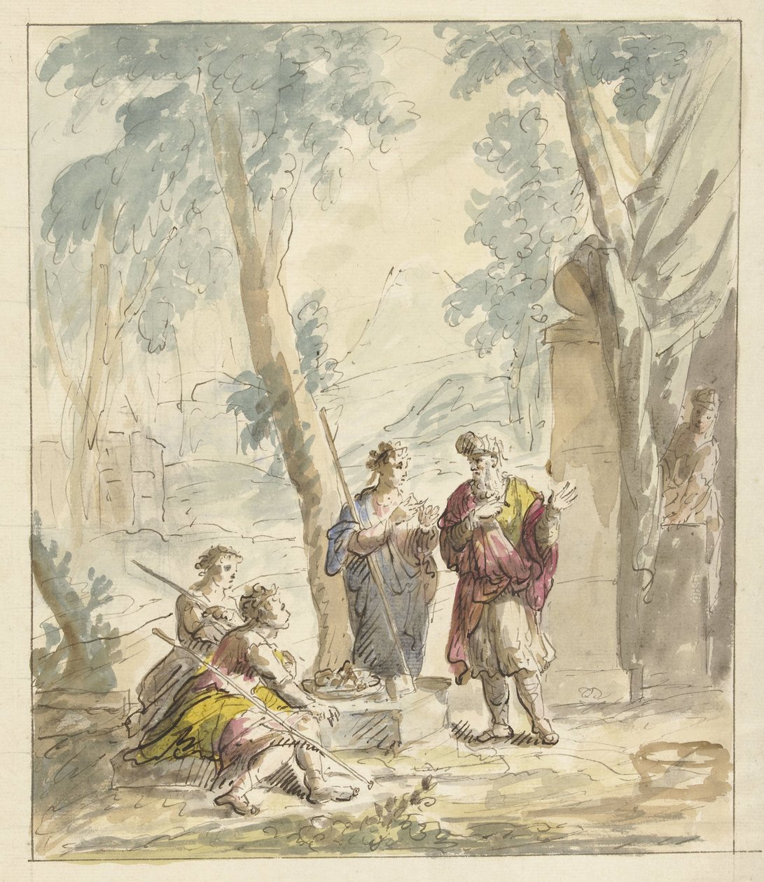 Abraham modtager de tre engle af Elias van Nijmegen