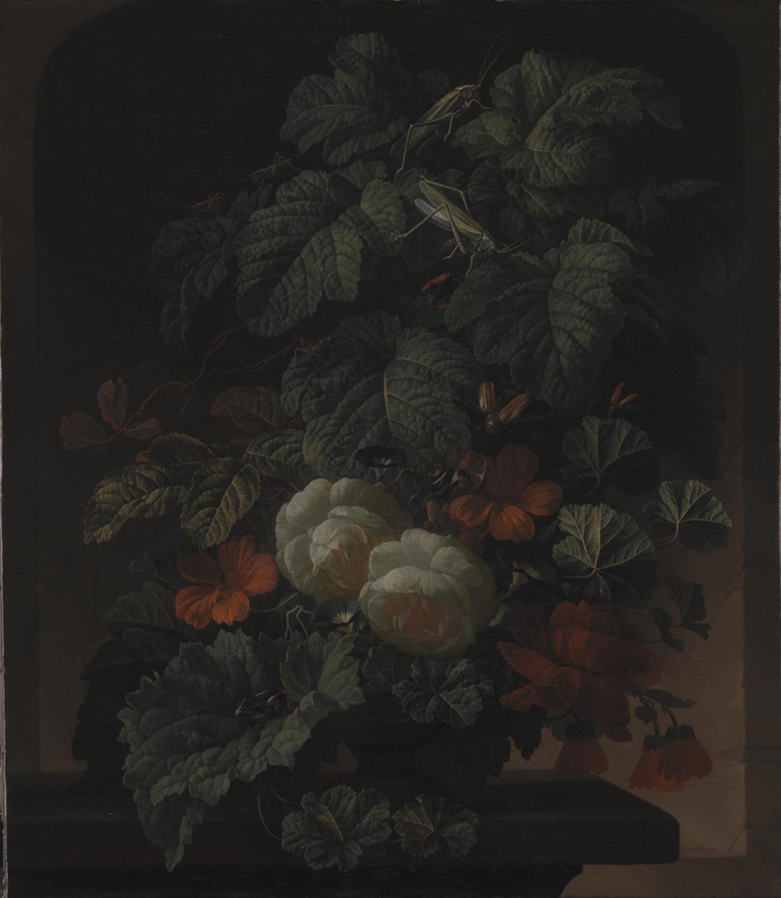 En skål med blomster af Elias van den Broeck