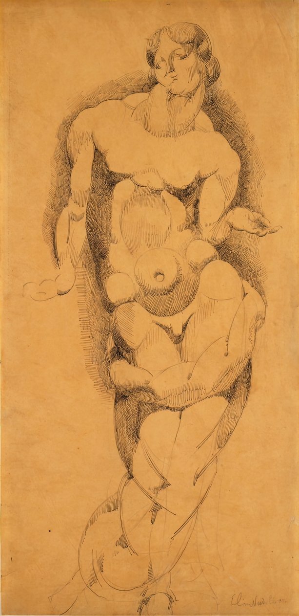 Stående nøgen mand, ca. 1909. af Elie Nadelman