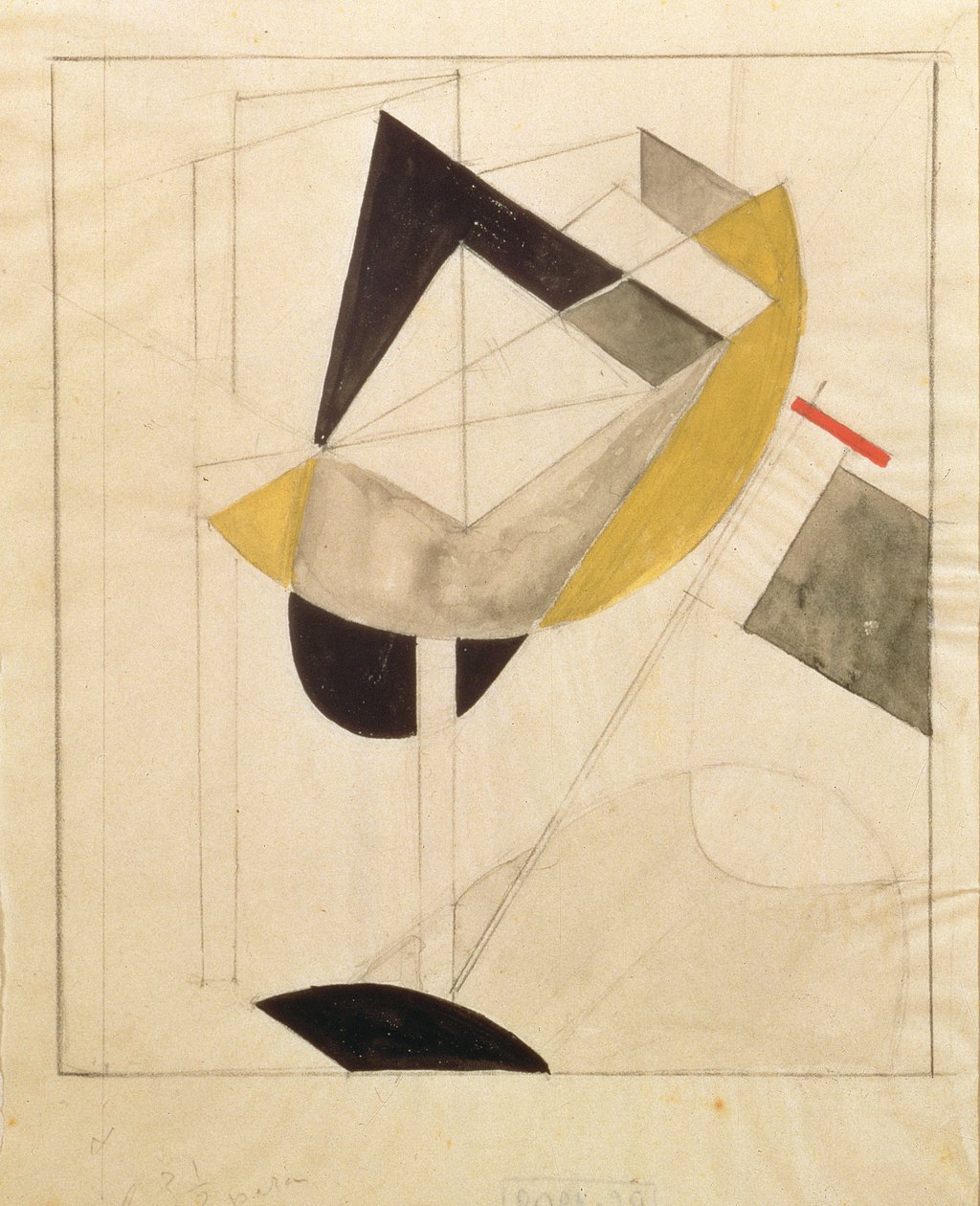 Proun 19, 1920 (blyant og wc på papir) af Eliezer Markowich Lissitzky