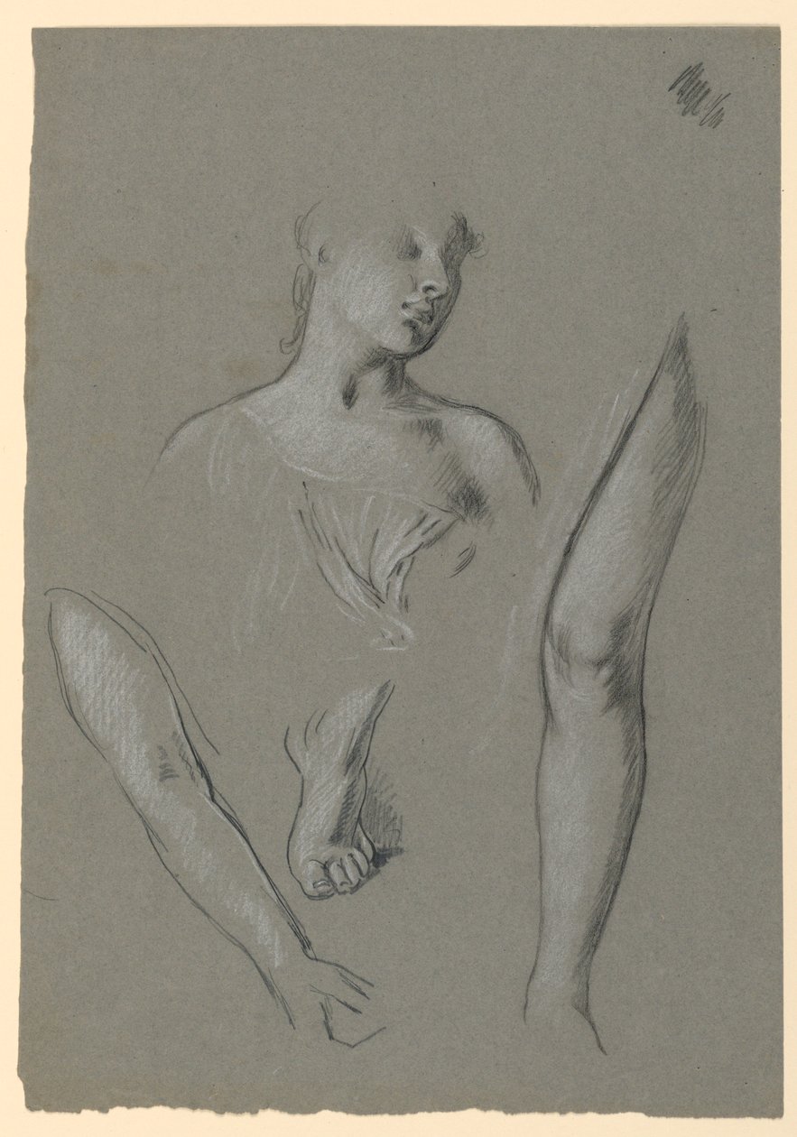 Detaljer om figurstudier af Elihu Vedder