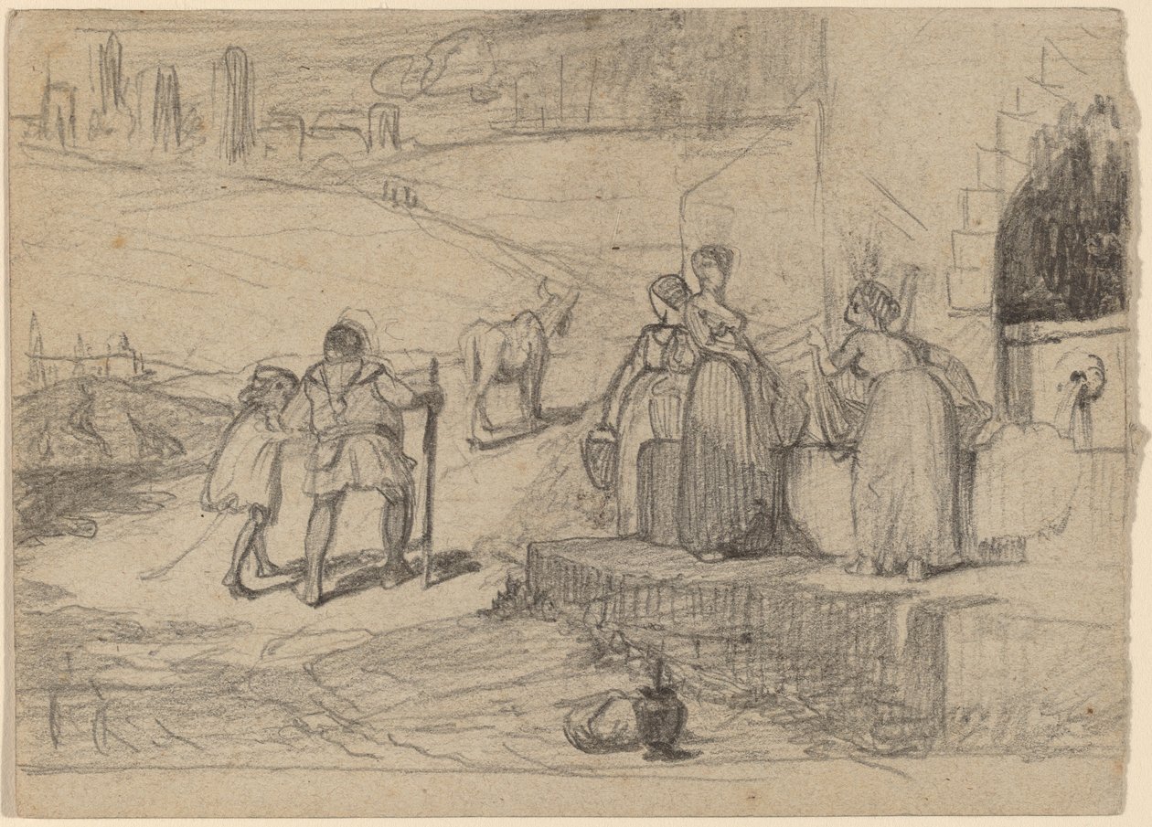 far og søn, ca. 1859. af Elihu Vedder