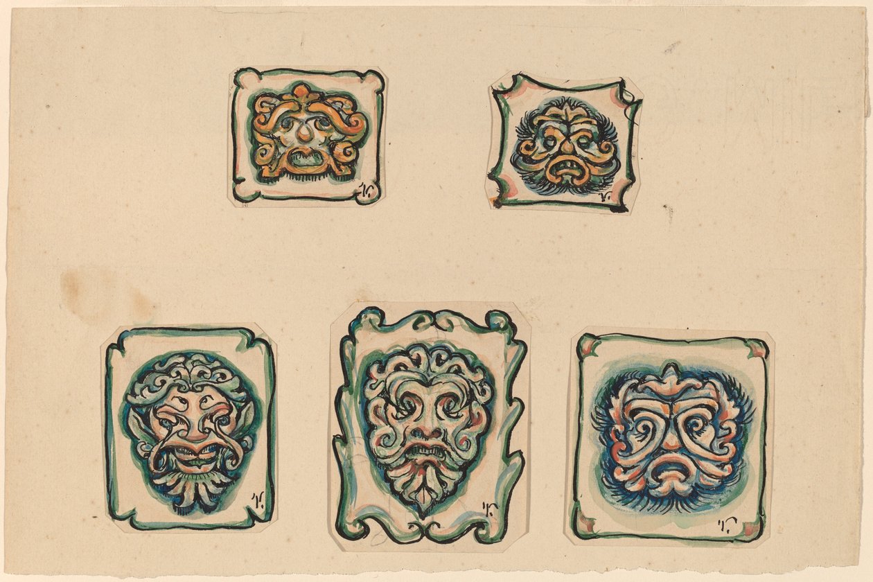 Fem hoveder af Elihu Vedder