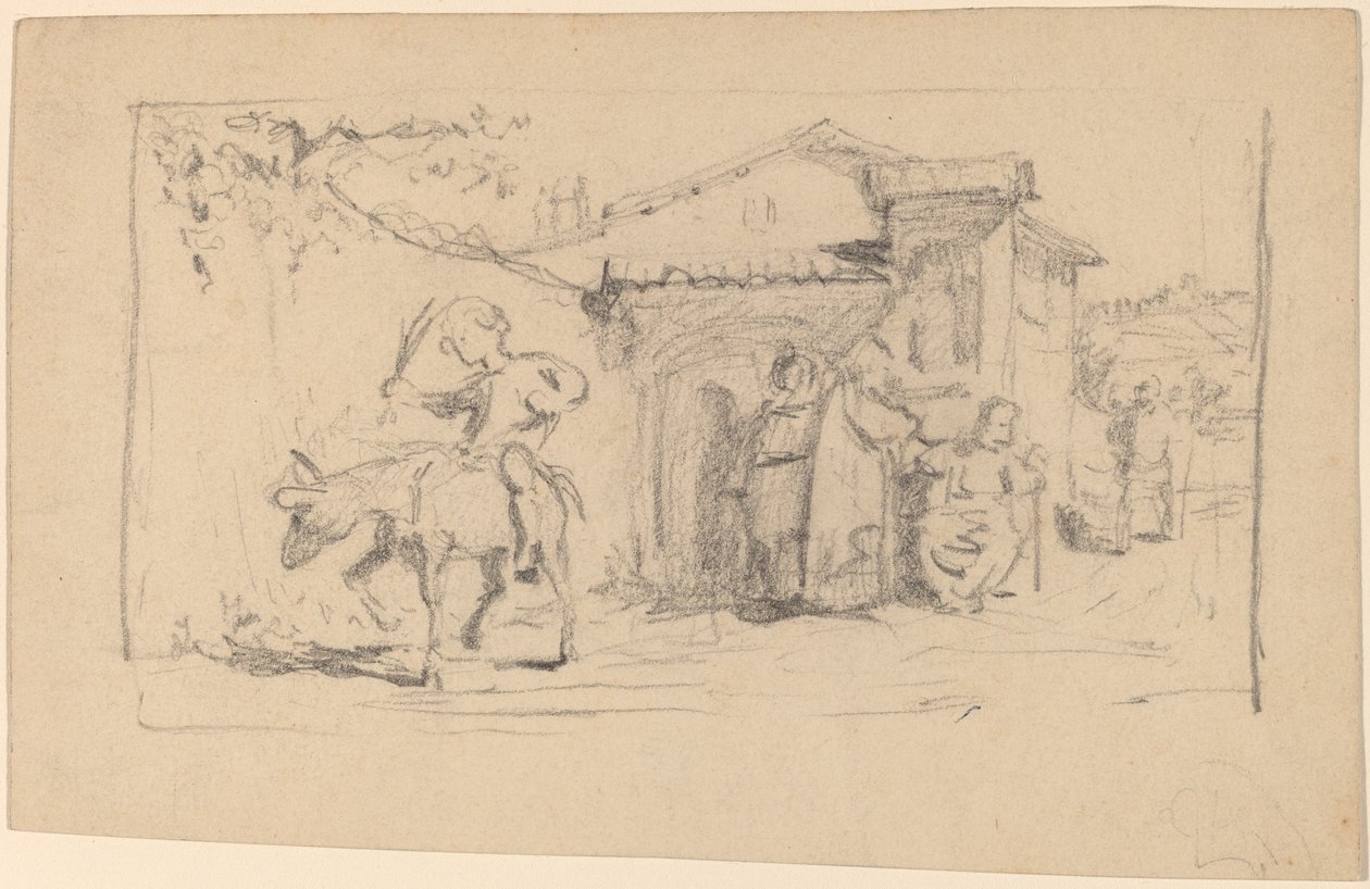 Søn og Æsel, ca. 1859. af Elihu Vedder