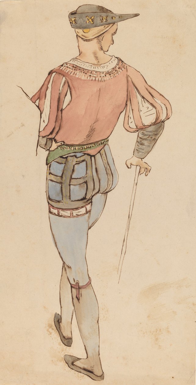 Studie efter gammel mester, ca. 1858. af Elihu Vedder