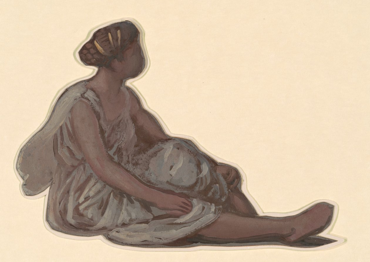 Undersøgelse til "Græske piger badning" af Elihu Vedder