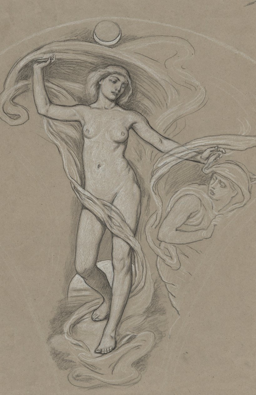 Studer for Luna af Elihu Vedder