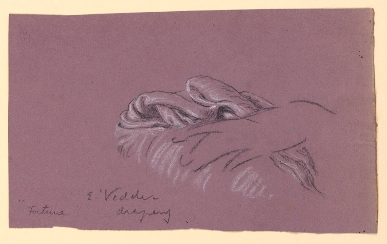 Studie af Drapery of "Fortune" af Elihu Vedder