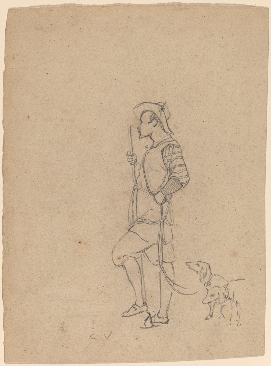 Undersøgelse af jæger med hunde af Elihu Vedder
