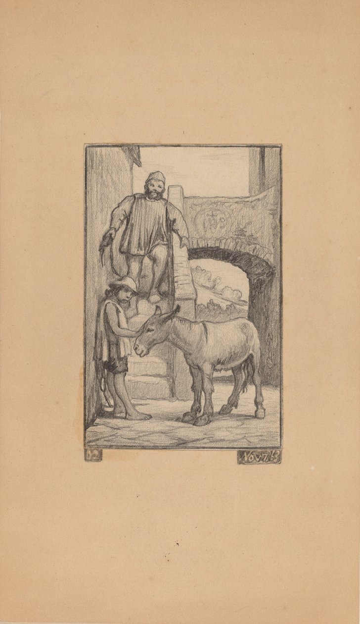 Sønnen og æslet, 1863. af Elihu Vedder