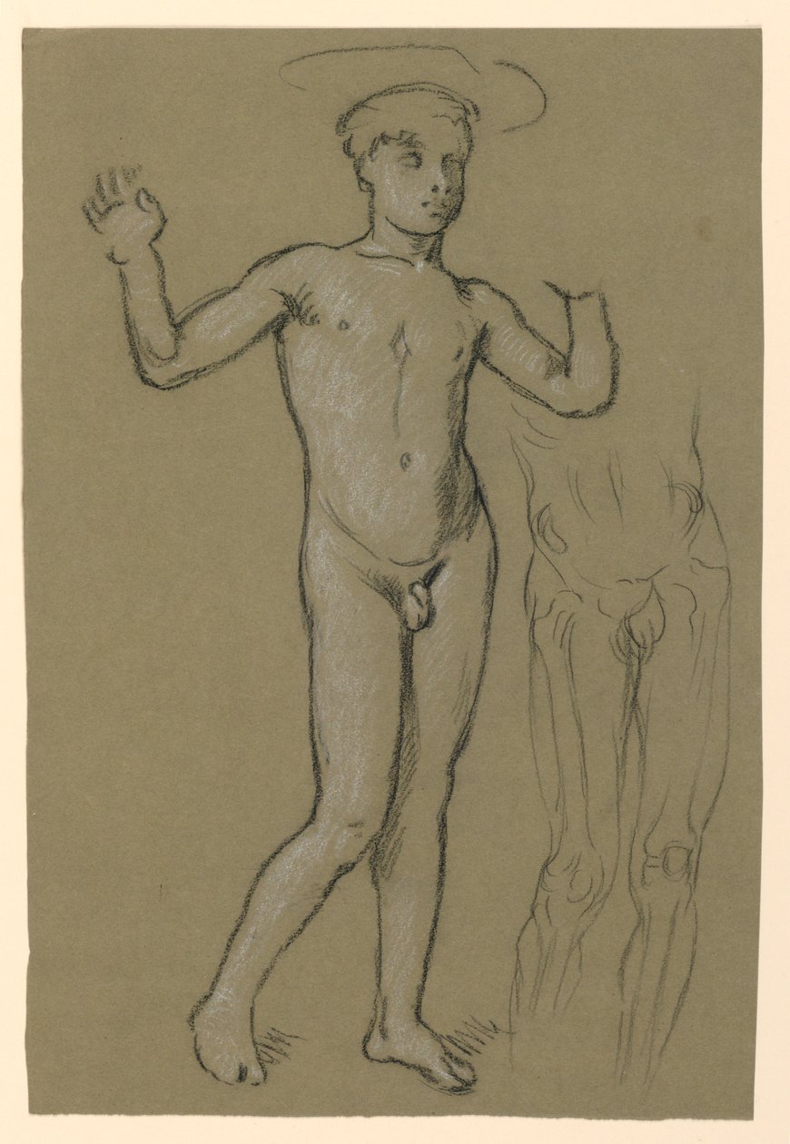 figurstudie til et springvandsdesign af Elihu Vedder