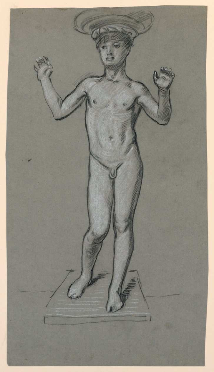 figurstudie til et springvandsdesign af Elihu Vedder