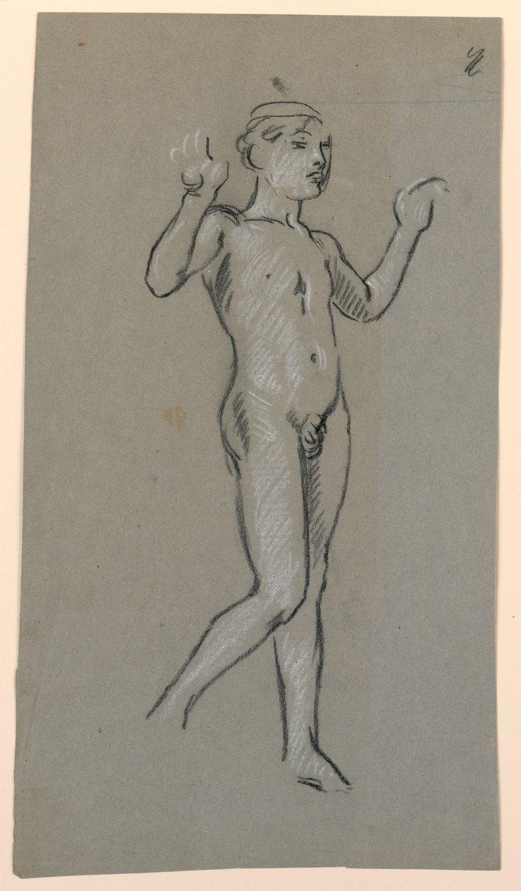 figurstudie til et springvandsdesign af Elihu Vedder