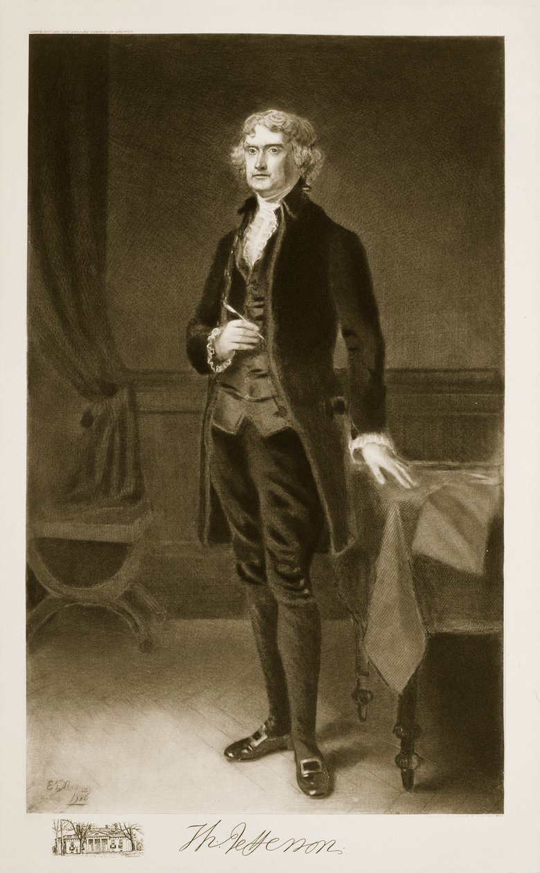 Thomas Jefferson, 3. præsident for USA, 1884, pub. 1901 (fotogravure) af Eliphalet Frazer Andrews