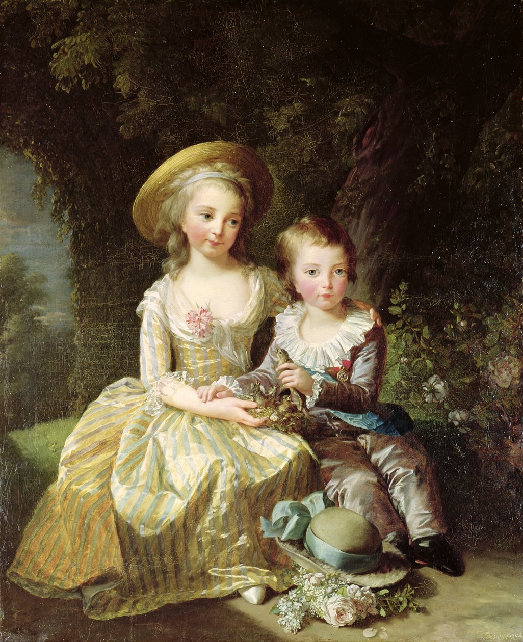 Børneportrætter af Marie-Therese-Charlotte af Frankrig (1778-1851), kommende hertuginde af Angouleme, og Louis-Joseph-Xavier af Frankrig (1781-89) Premier Dauphin, 1784 af Elisabeth Louise Vigee Lebrun