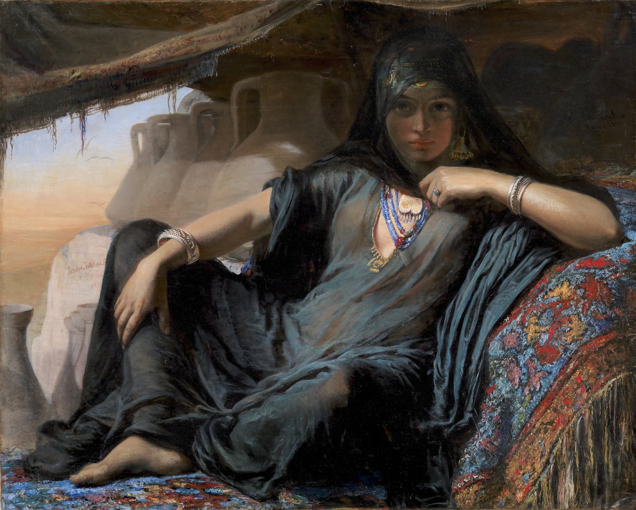 En egyptisk pottesælger hos Gizeh af Elisabeth Jerichau Baumann