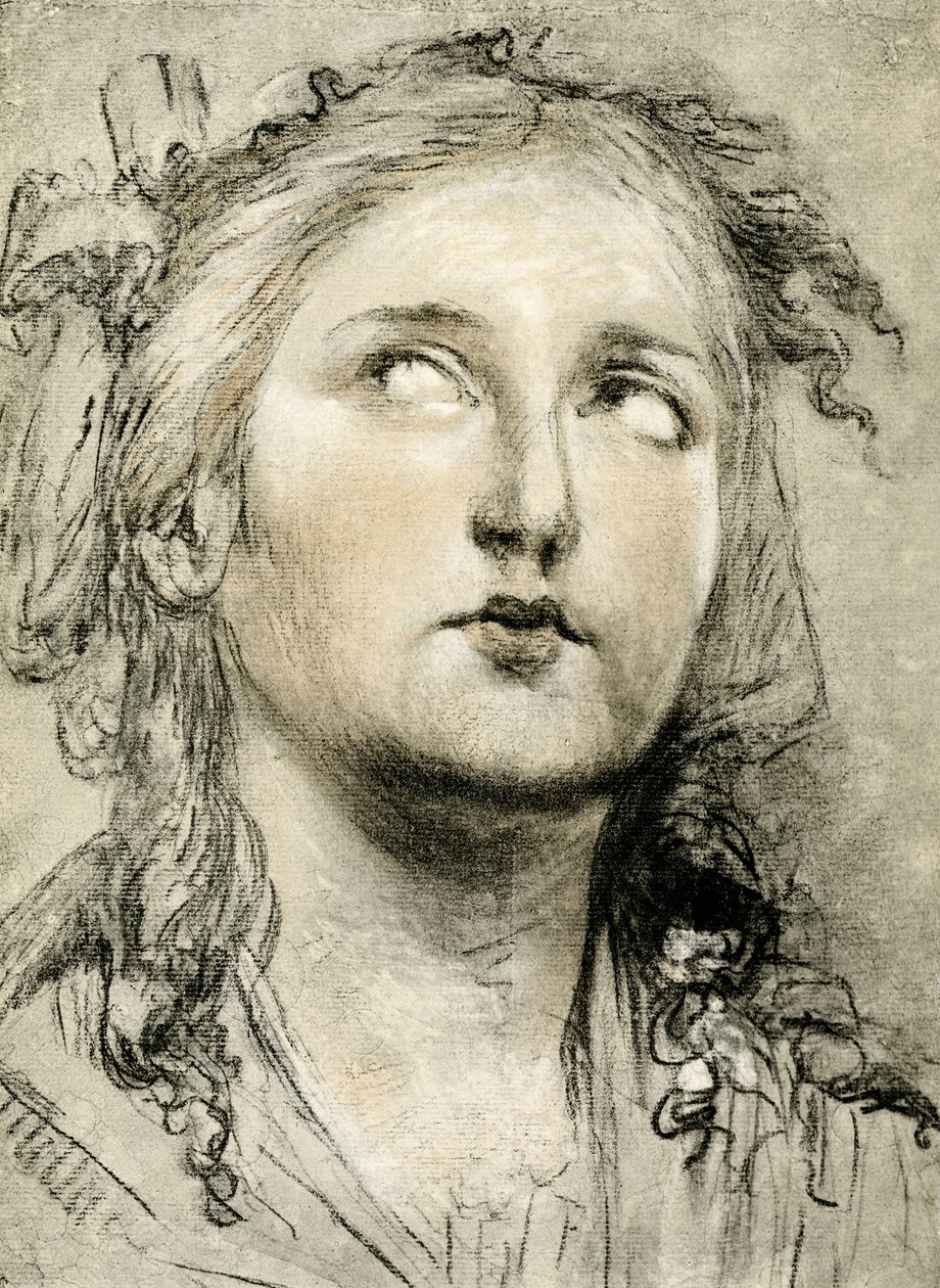 Hovedstudie af en pige af Elisabeth Louise Vigee Lebrun