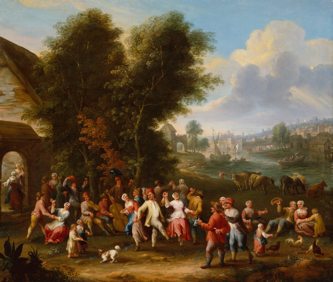A Village Kermesse (olie på lærred) af Elisabeth Seldron